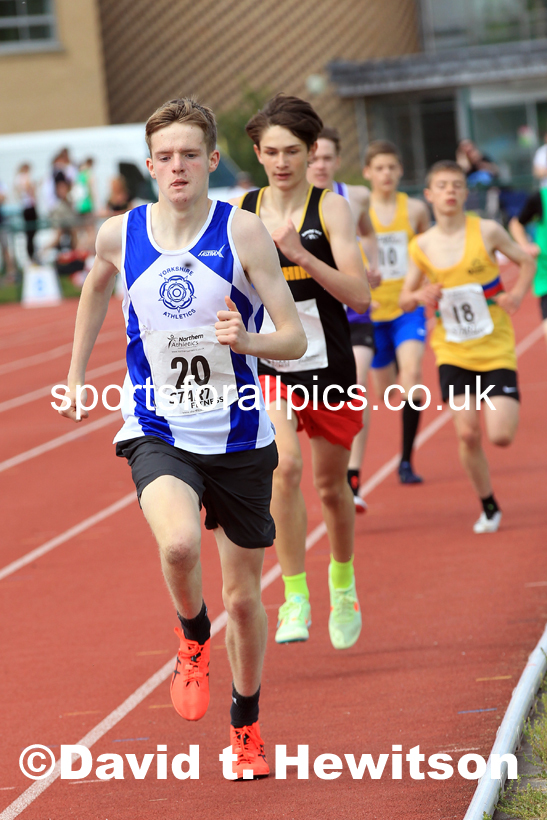 Boys Under-15s 800 metres, 2022 Northern Inter Counties U17s and U15s Track and Field, York, Thursday, June 2nd. Photo: David T. Hewitson/Sports for All Pics